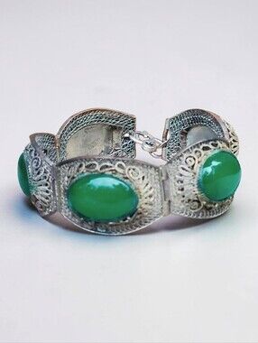 Antique Chinese Export Jade Bracelet